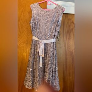 Tahari ASL lavender lace & sequence dress, size 12. BNWT, original price $148